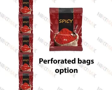 Spicy perforated pillow style bags