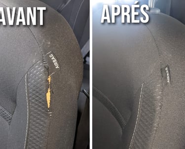 Rénovation tissu trou voiture Denain, entreprise réparation tissu siège auto Valenciennes