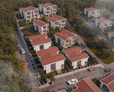 İkonya Dolungaz projesine ait site planı ve villa yerleşim düzeni