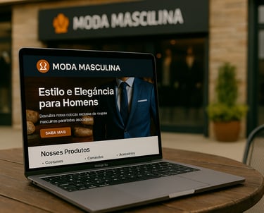 Site institucional exibido no computador, criado pela Élan Digital para empresa cliente