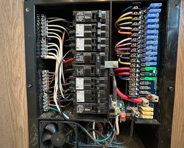 RV electrical fuse box and breakers