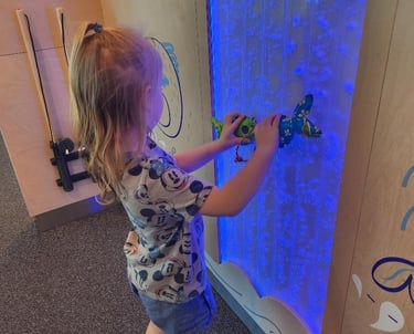Toddler playing with interactive exhibit at Children’s Museum of the Desert in Palm Springs