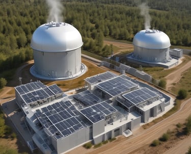 Electric vehicles on a city street.