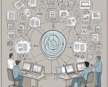 A professional team discussing strategies around a conference table.