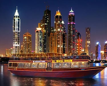 cruise dinner dhow in marina dubai
