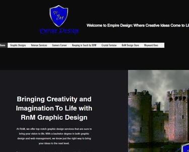 a website page with a picture of a castle