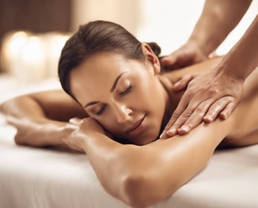 woman in purple shirt sitting on brown chair