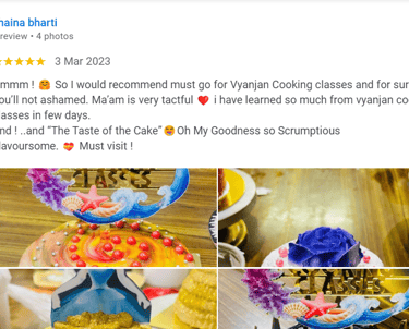 student cakes and reviews vyanjan cooking classes