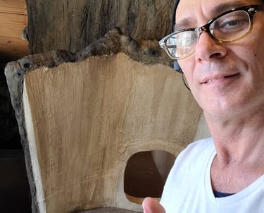 Michael, with American Painting Specialist, decorative painting at Fox Island, Indiana State Park.