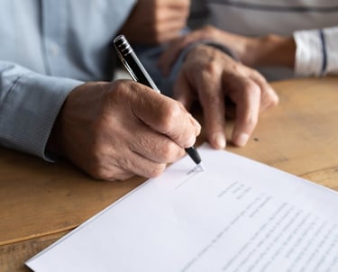 notary signing healthcare directive in Colorado home