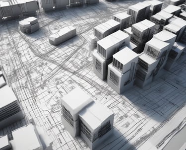 Maqueta de diseño de urbanización 