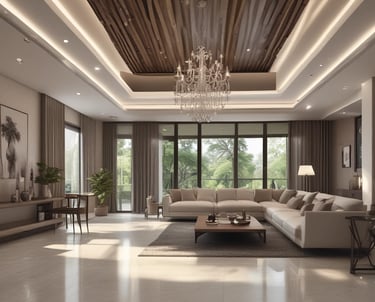 A modern architectural interior with large, curved glass panels and smooth, flowing walls. The design showcases a blend of metal, glass, and stone elements with natural light filtering through expansive windows. The space appears open and airy, with a focus on geometric and organic forms.