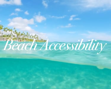 a beach with palm trees and a blue sky at cala sahl hasheesh