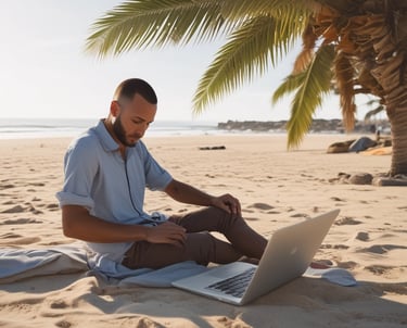 Scrabble tiles arranged to spell 'ONLINE MARKETING' on a wooden table with a textured surface.
