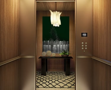 Exclusive private elevator access for commercial office space in Sion near BKC