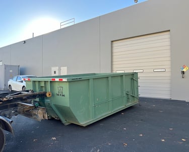15 cubic yard dumpster helping a customer clean out storage junk.