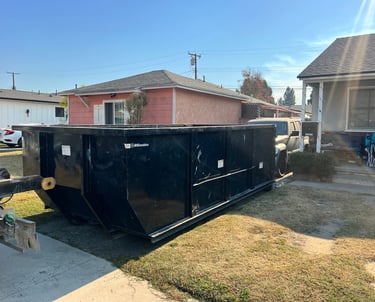 Our 18 cubic yard dumpster accepts construction waste.