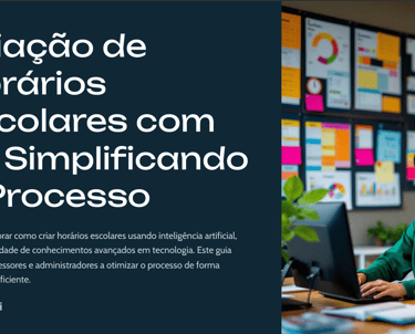 a imagem retrata a capa de um ebook para criação de horários escolares usando IA