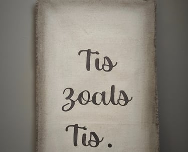 Kalkverfdoek met spreuk naar wens