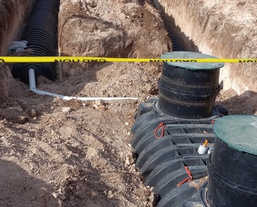 Infiltrator Septic Tank and Leach Field installed by Red Dirt Ditching and Septic LLC. Call 806-782-5800
