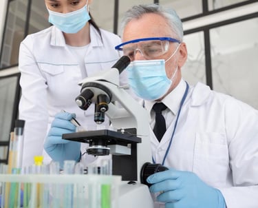 Quality control inspection with a magnifying glass in a lab Saudi Food Registration