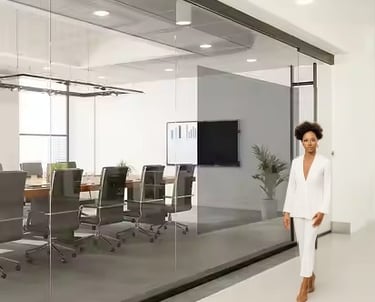 Nano cloak film. It is an LED cloaking technology for glass
