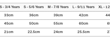 Kids T Sizing