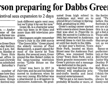 Anderson Preparing for Dabbs Greer Days