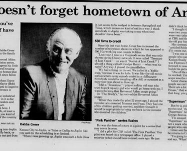 dabbs greer - Actor Doesn't forget hometown of anderson