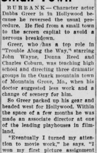 Dabbs Greer - Actor Flees Small Town