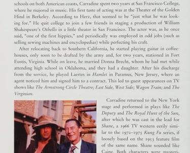 David Carradine and Radames Pera