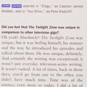 Kevin Hagen interview about The Twilight Zone