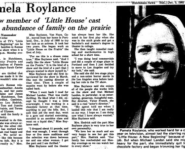 Pamela Roylance: New Member of 'Little House' Cast Has Abundance of Family on Prairie 1982