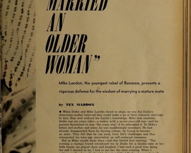 Michael. Landon - "Why I Married an Older Woman" -   Radio TV Mirror Jan-June 