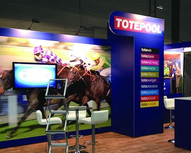 Eco friendly exhibition stand with screen