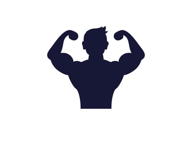 An illustration of a man flexing his biceps