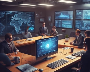 A 3D rendering of a microchip with the letters 'AI' prominently displayed on its surface, set on a dark, circular platform.