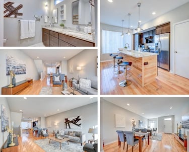 Collage of professionally edited real estate photos.