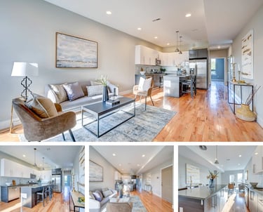 Professional real estate photography showcasing a modern open-concept. 