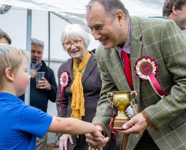 Presidents handing out awards at Cwmdu Show in Mid Wales