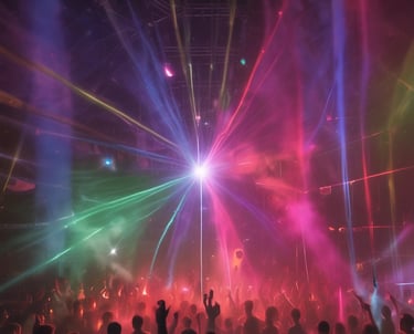 A dune buggy is racing across expansive sand dunes under a partly cloudy sky. A small flag on the vehicle flutters in the breeze, while the sand is kicked up by the spinning wheels.