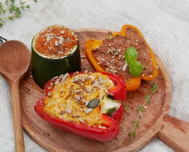 Plat de poivrons farcis