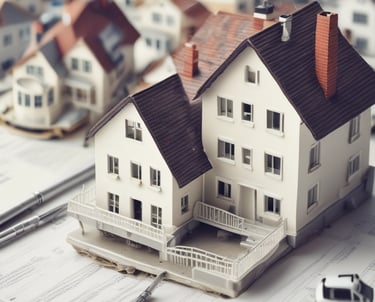 A tall, sharp-tipped skyscraper with the text 'Latino Seguros' is framed by dark shapes in the foreground against a clear blue sky.