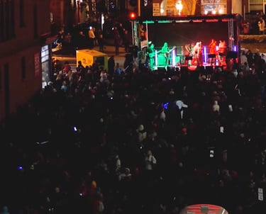 live band in front of a crowd new year's eve