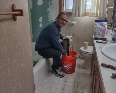 Installing new walls for shower