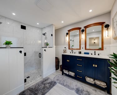 bright welcoming custom bathroom