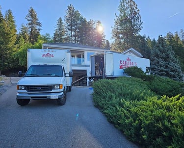 Canadas most wanted movers parked in Maple Ridge set up for a residential move