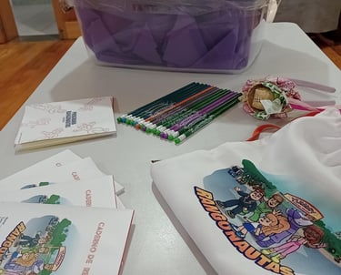 Kit Rangonautas com caderno de receitas. lápis e sacola.