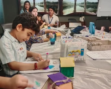 coloring activity for kids in corporate office