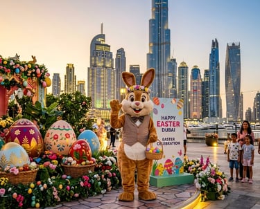 easter celebration in DUBAI, DUBAI easter lunch, easter bunny in dubai, easter eggs in dubai